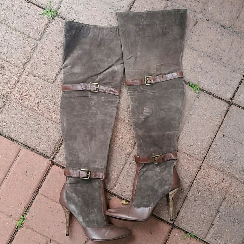 Brown suede over the knee boot NEW